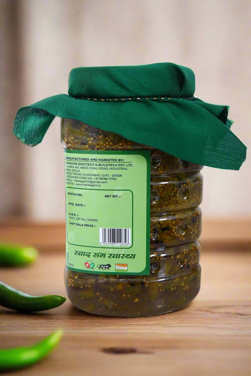 Homemade Premium Green Chilli Pickle Buy 1 Get 1 Free